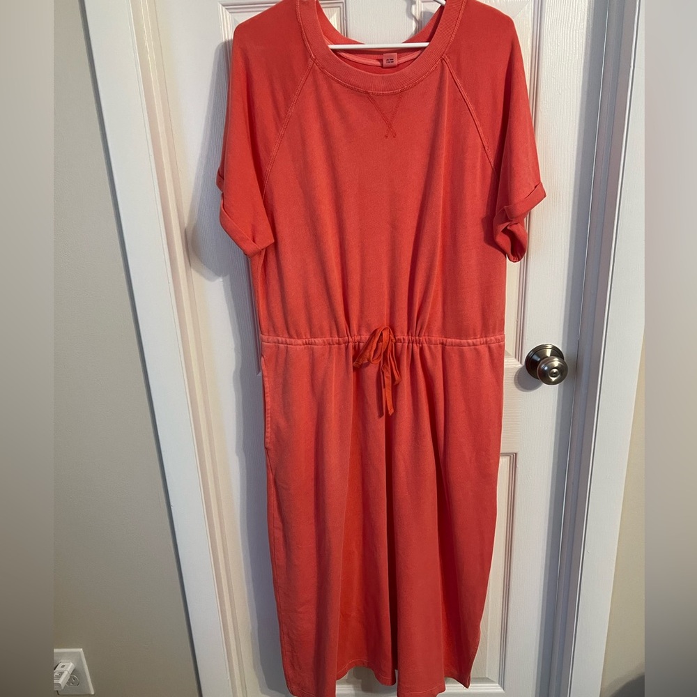 Old Navy Red Midi Sundress with Raglan Sleeves